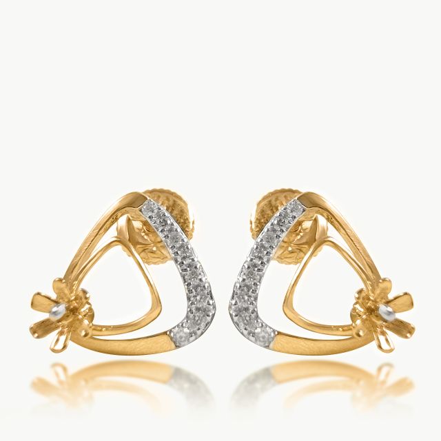 Triangular Flora Diamond Studs