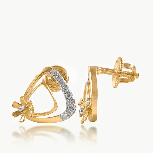 Triangular Flora Diamond Studs