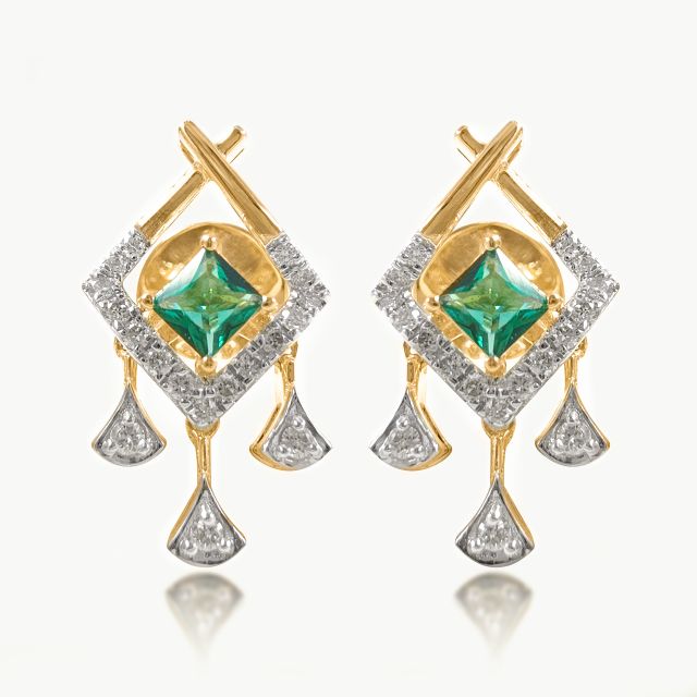 Green stone Drape Dangler