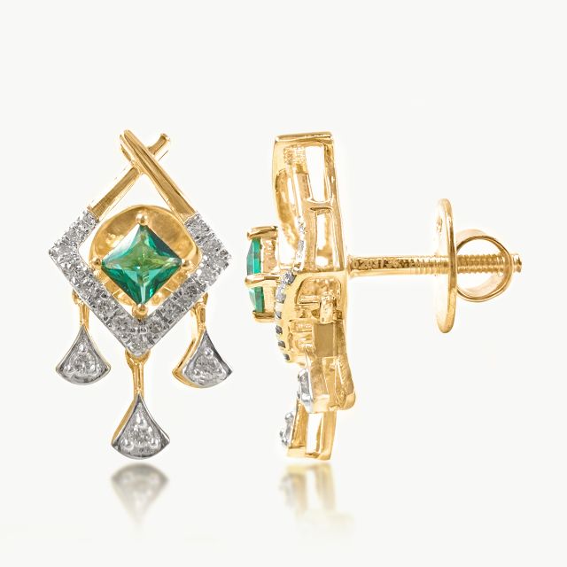 Green stone Drape Dangler