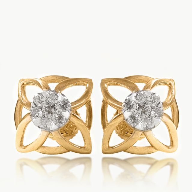 Geometric Trilliant Diamond Studs