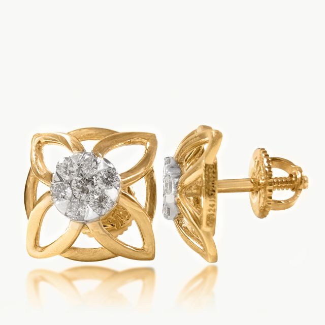 Geometric Trilliant Diamond Studs