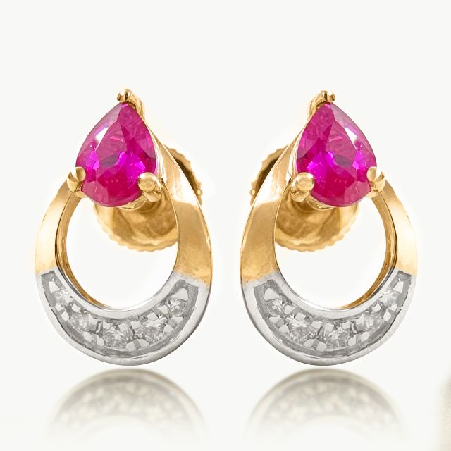 Red Diamond Drops  Studs