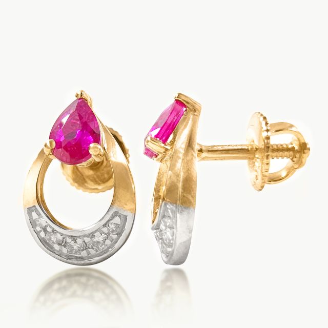 Red Diamond Drops  Studs