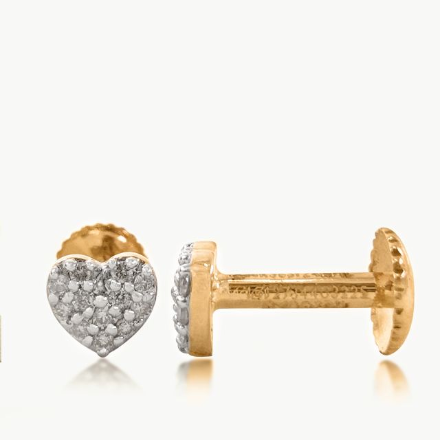 Heart Bling Diamond Earrings