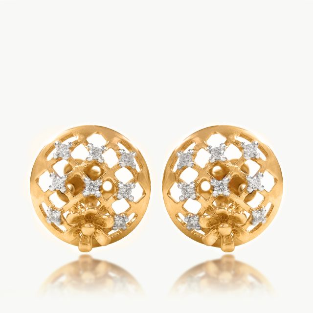 Flower Net Diamond Studs