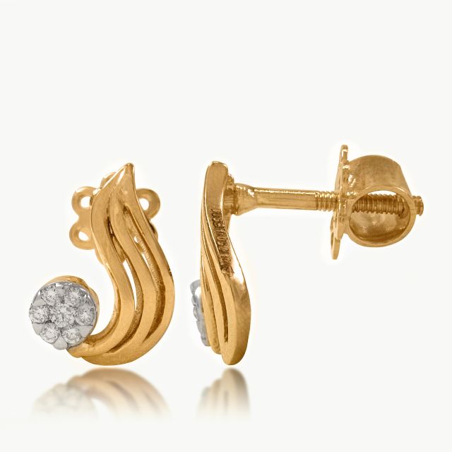 Lyric Curve Diamond Studs