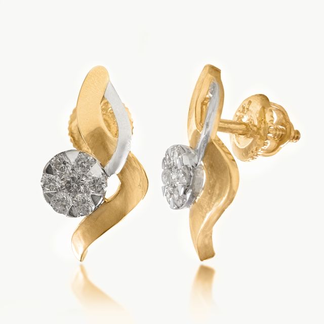 Moon's Wave Diamond Studs