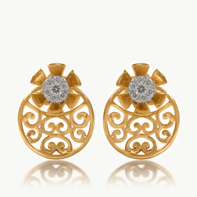 Moon Flower Diamond Studs