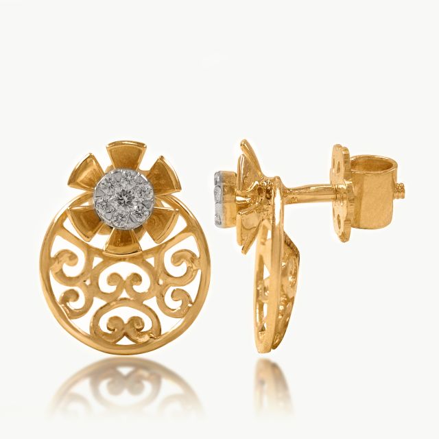 Moon Flower Diamond Studs