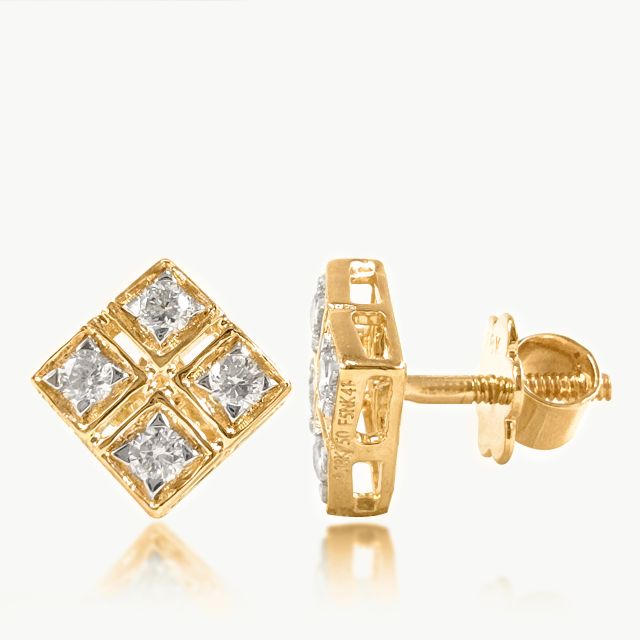 Cheveron Diamond Earrings