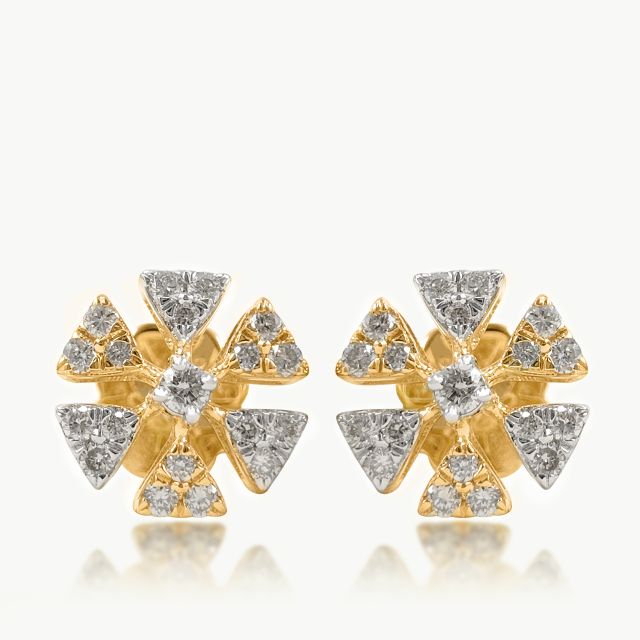Chakra Design Diamond Earrings