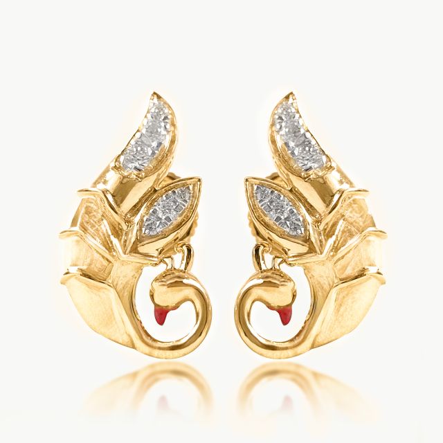 Red Eye Peacock Diamond Studs