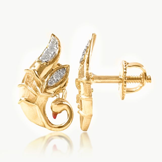 Red Eye Peacock Diamond Studs