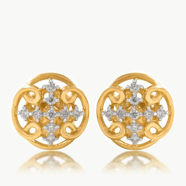 Swirl Sparkle Diamond Studs