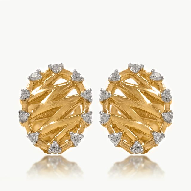 Zig-zag Diamond Studs