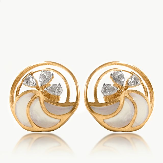 Pear Petal Swirl Diamond Studs