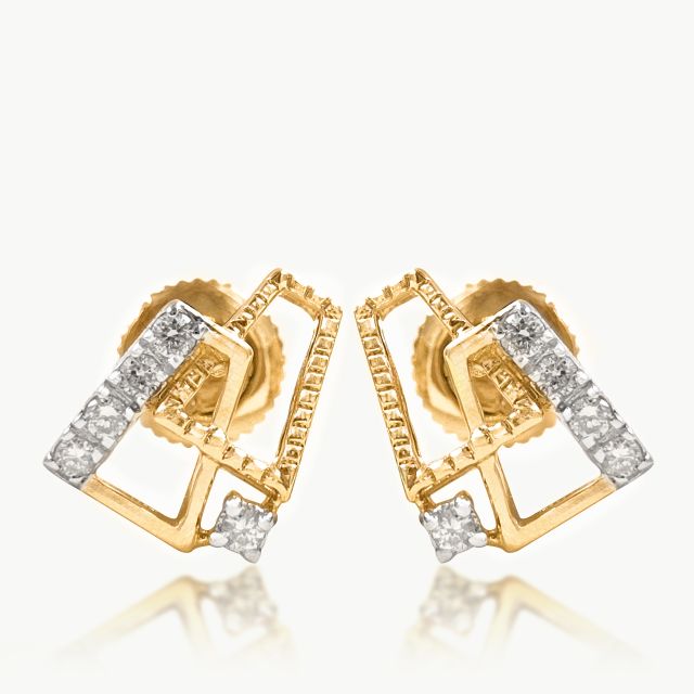 Geometric Harmony Diamonod Studs