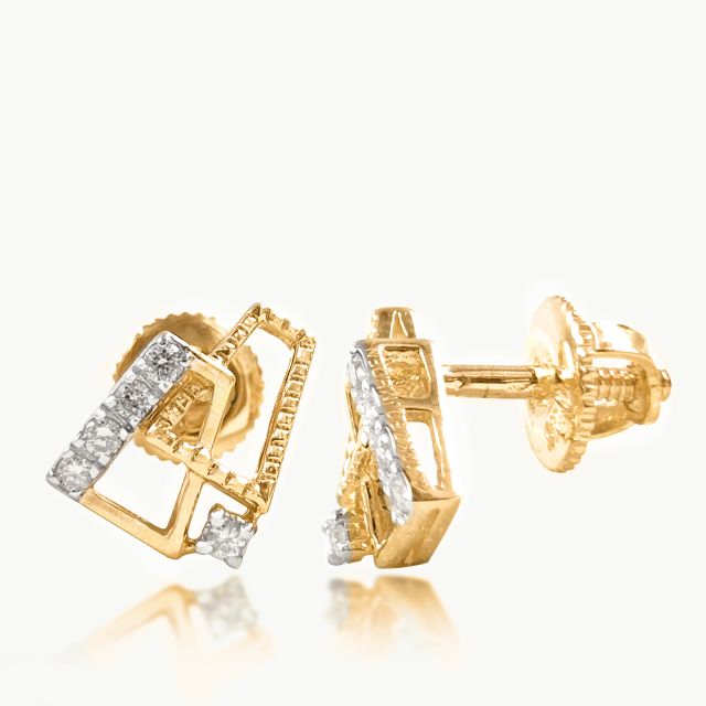 Geometric Harmony Diamonod Studs