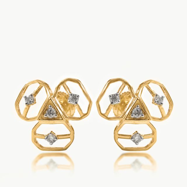 Octagonal Bloom Diamond Studs