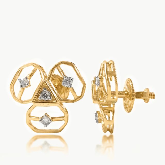 Octagonal Bloom Diamond Studs