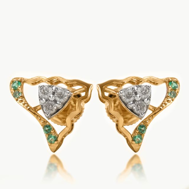 Green Diamond Shield Studs