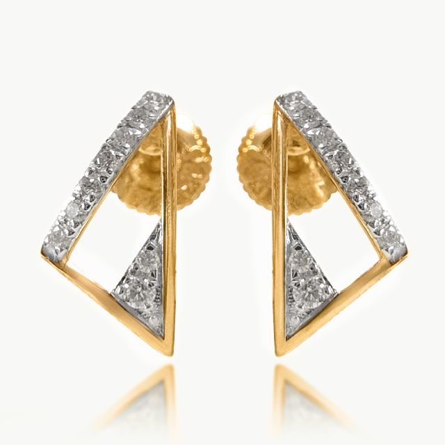 Geometric Delta Diamond Studs