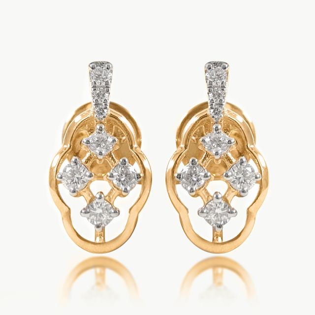 Floral Lattice Diamond Earrings