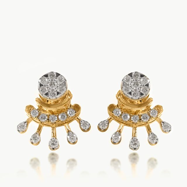 Inverted Sunrise Diamond Stud