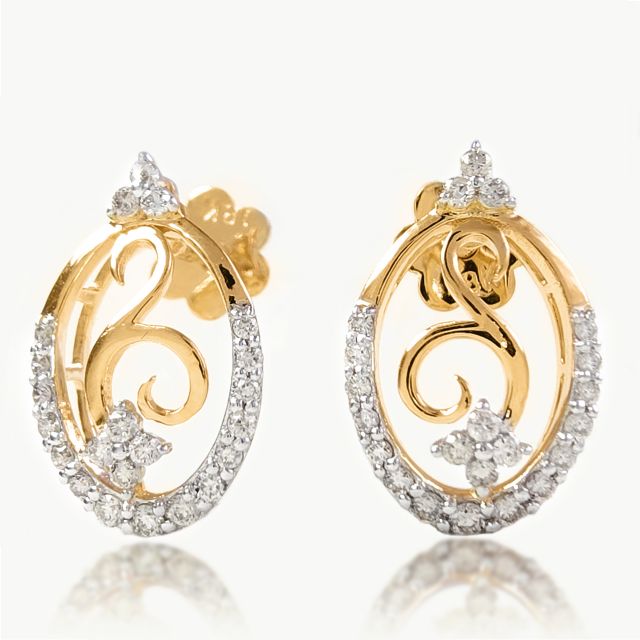 Kaylie Oval Shape Diamond Earrings