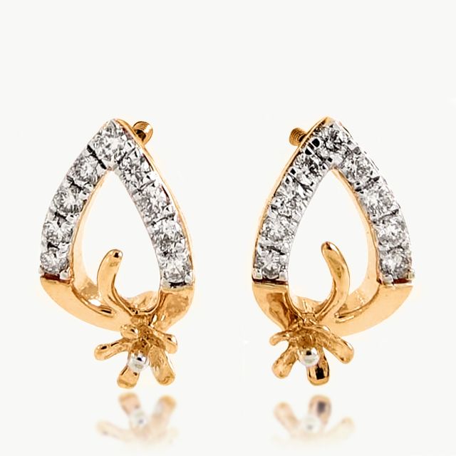 Ashmik Pear Design Diamond Stud Earrings