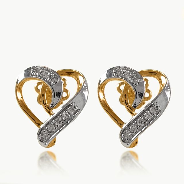 Saraj Heart Design Diamond Stud Earrings