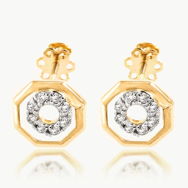 Mrinal Hexagon Diamond Stud Earrings