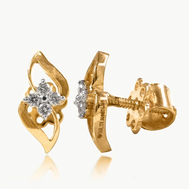 Sarvin Twisted love Diamond Stud Earrings For Her