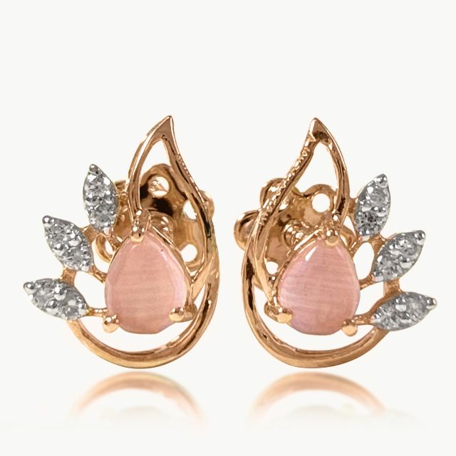 Rosé Dewdrop Diamond Earrings