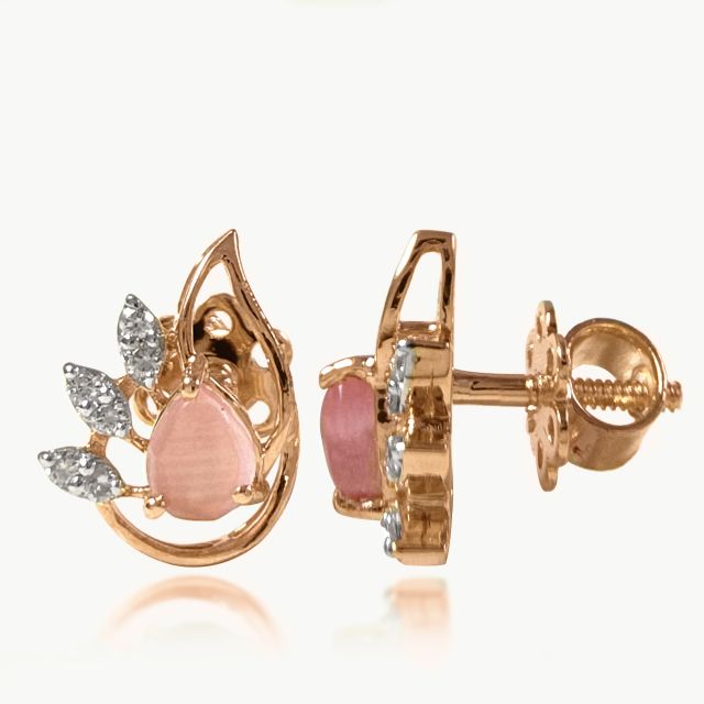 Rosé Dewdrop Diamond Earrings