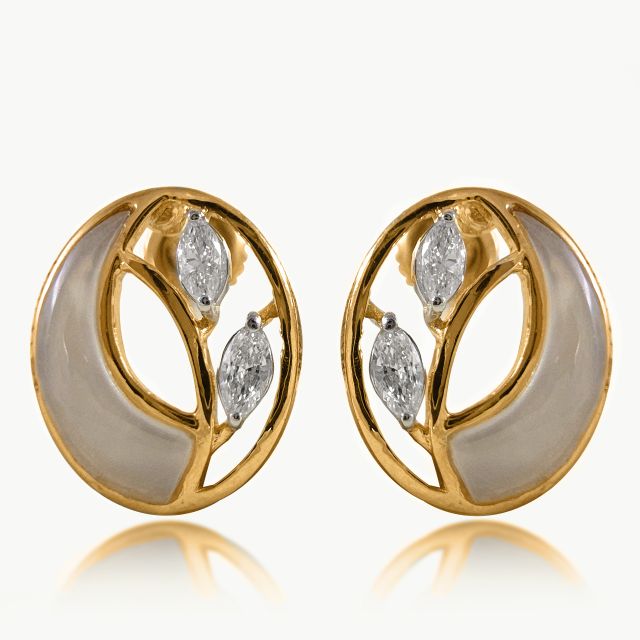 Crescent Moon Diamond Earrings