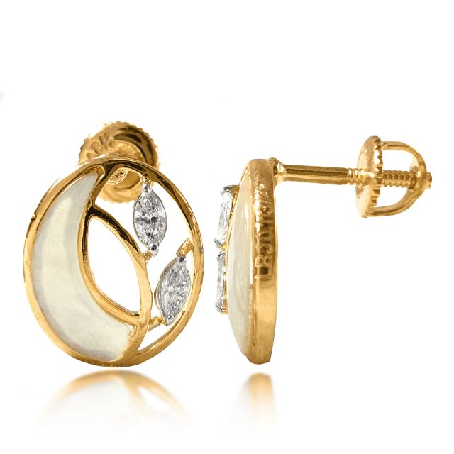 Crescent Moon Diamond Earrings