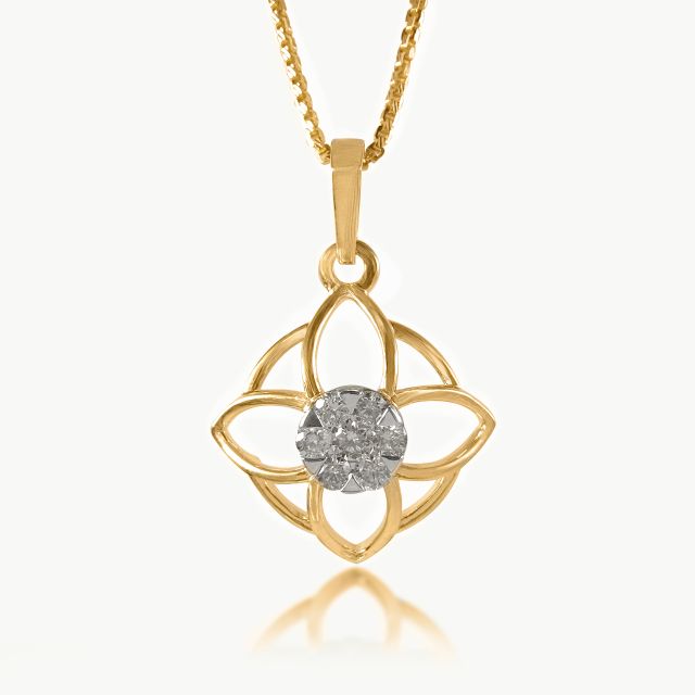 Geometric Trilliant Diamond Pendant