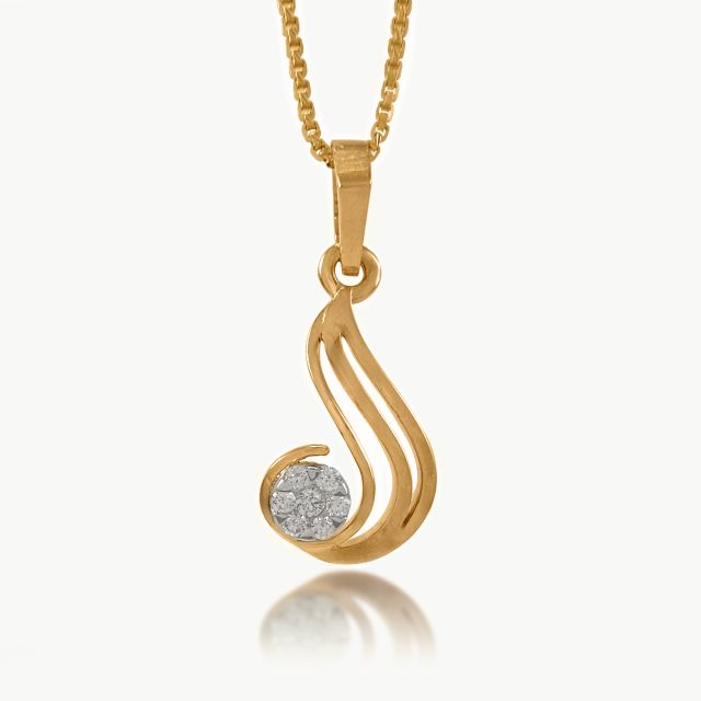 Lyric Curve Diamond Pendant
