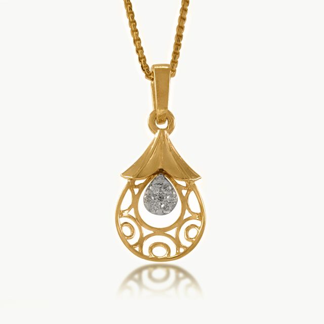 Tear Bloom Diamond Pendant