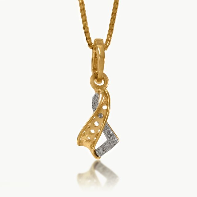 Swirling Ribbon Diamond Pendant