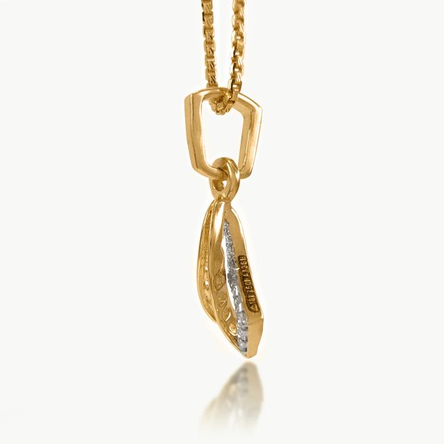 Swirling Ribbon Diamond Pendant