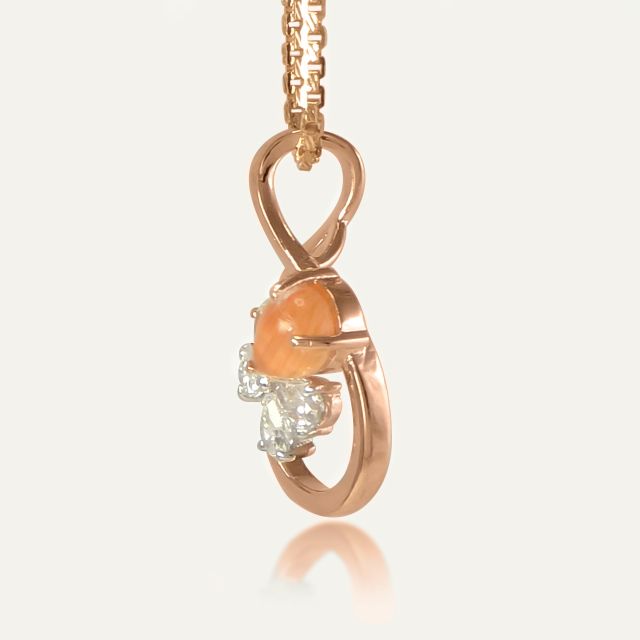 Amber Petal Diamond Pendant