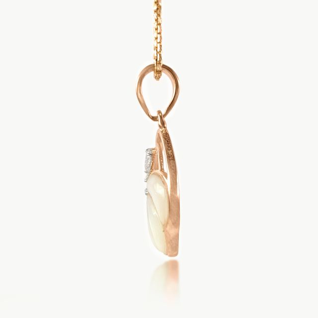 Pear Petal Swirl Diamond Pendant
