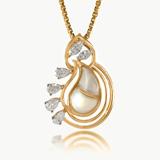 Petal Swirl Diamond Pendant
