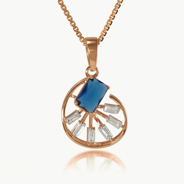Blue Halo Diamond Pendant