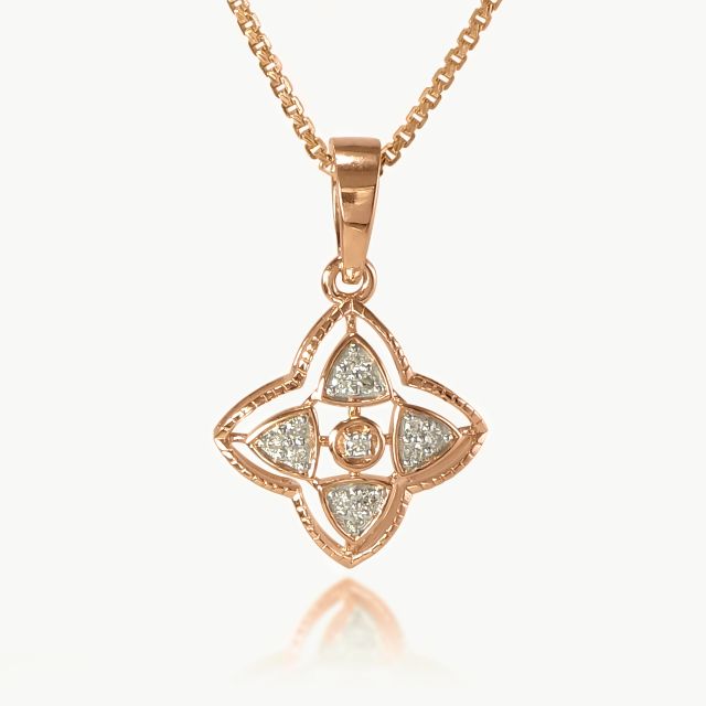 Gilded Petals Diamond Pendant