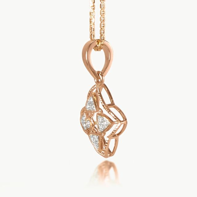 Gilded Petals Diamond Pendant