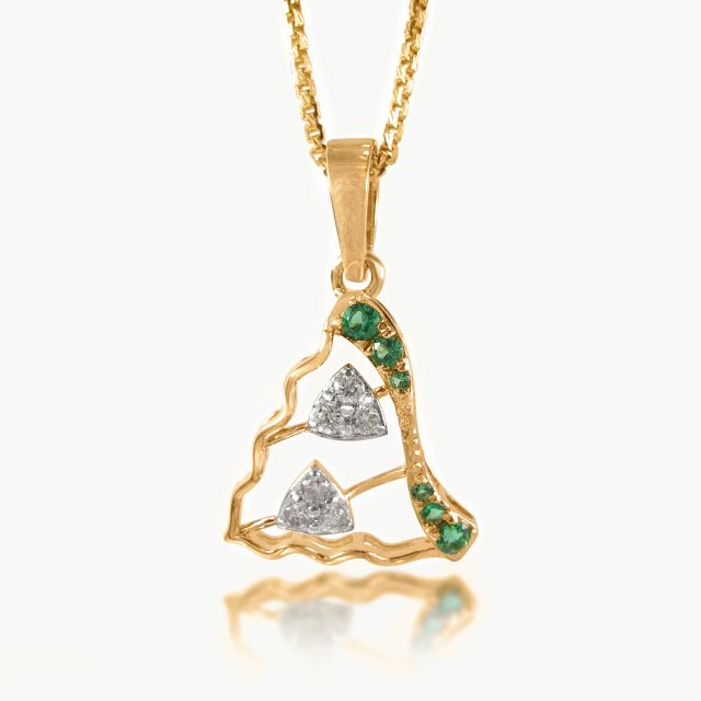 Green Diamond Shield Pendant
